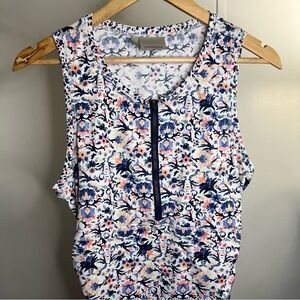 Athleta Barbados Floral Rushed Rashguard Tank